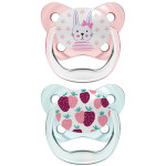 Dr Brown's 布朗博士 PreVent Orthodontic Pacifier 2-Pack - Stage 1 (0-6mos) - Pink